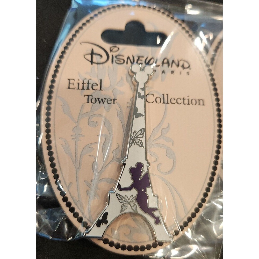 Disney Pin Tinker Bell Eiffel Tower Disneyland Paris DLRP 2014 Purple Silver